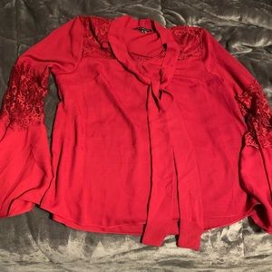 Cute Red Lace Top